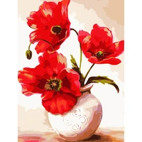 full beads diy 5d diamond painting coquelicot embroidery flower field scenery mosaic rhinestone painting home decor