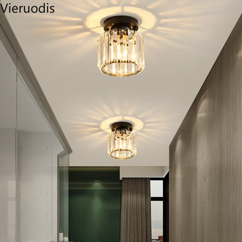 Современный светодиодный потолочный светильник с кристаллами для прихожей, коридора и галереи, лампа E14, скандинавский стиль, промышленный люстра, домашний декор, освещение.