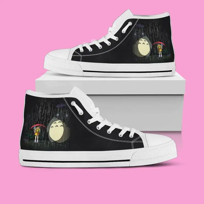 

Totoro Hi Tops, Mens Womens Designer Leisure Sneakers Men Casual Canvas Shoes
