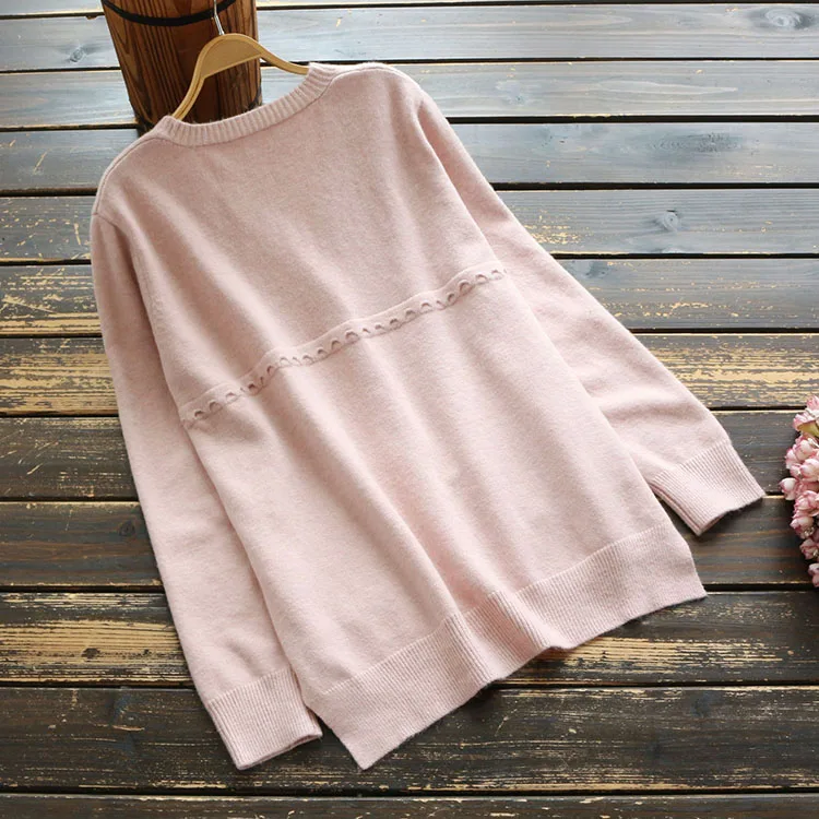 Spring Autumn Woman Sweater Knitting 2019 Long-sleeved V Neck Single Breasted Loose Mori Girl Thin Cardigan |