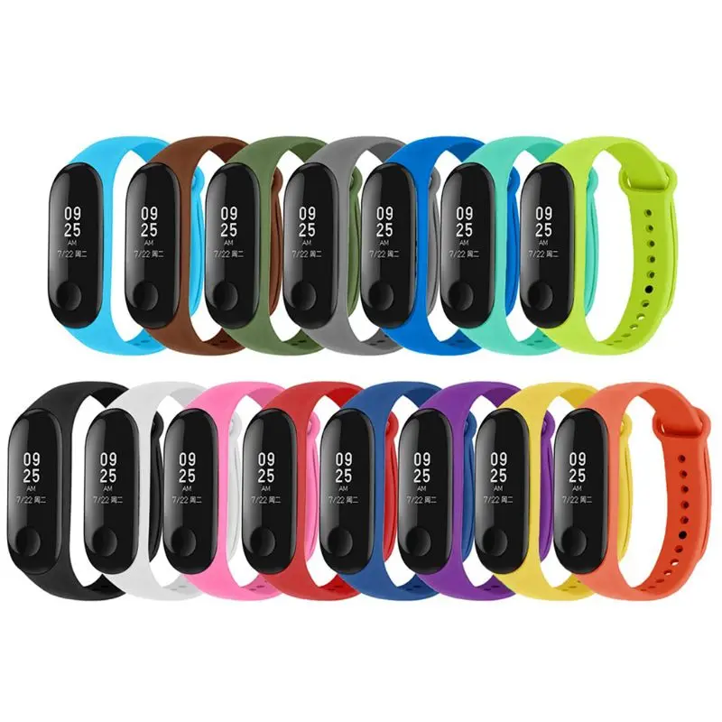 

15pcs Straps for Xiao mi Mi Band 3 / Mi Smart Band 4 Bracelets Silicone Watch Band Replacement 15 colors