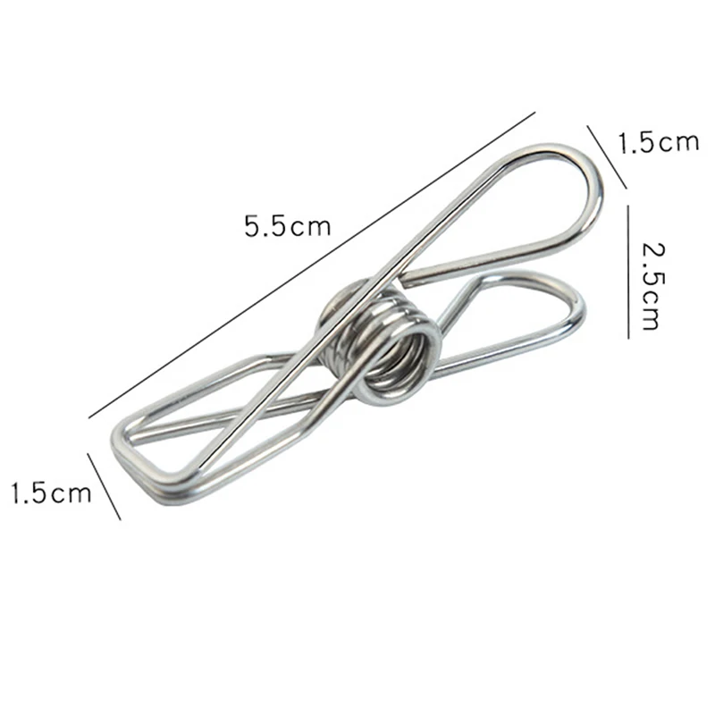 

20 PCS/Set Stainless Steel Clips Clothes Pins Pegs Portable Laundry Hook Hanging Cloth Pin Hanger Hold Clip Laundry Storage