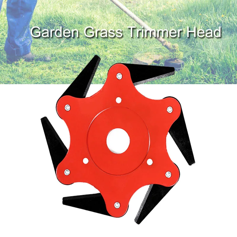 Garden Grass Trimmer Head Garden Lawn Mower Trimmer Head  Blade Manganese Steel 6 Steel Razors Trimmer Head Cutter Blade