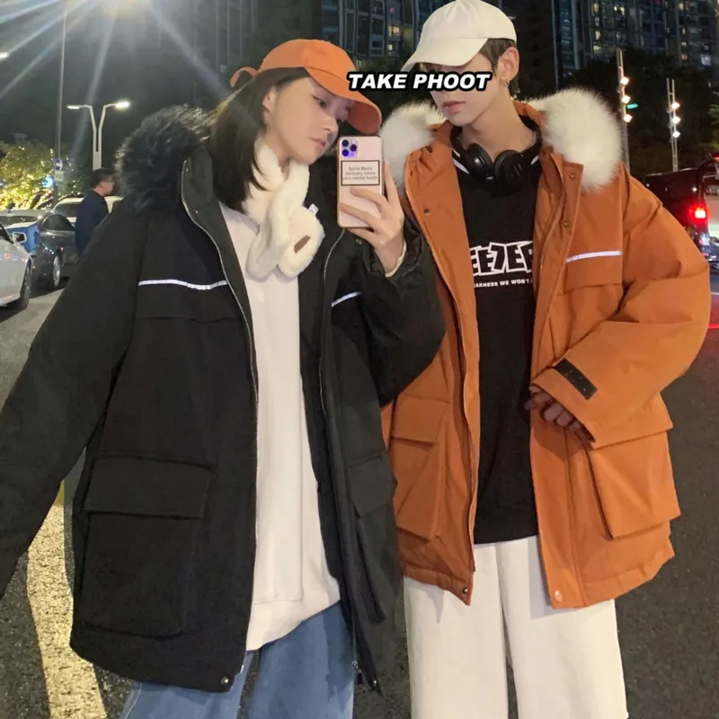 

Men's cotton-padded coat 2020 Autumn winter new solid-color padded collar cotton-padded coat relaxed casual youth men's wear