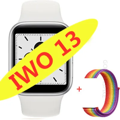 add Nylon strap IWO 13 умные часы серии 5 1:1 44 мм Ip68 Водонепроницаемые для apple iPhone 11 MAX IOS Android smartwatch для женщин и мужчин PK IWO 10/11/12 - Цвет: add Nylon strap