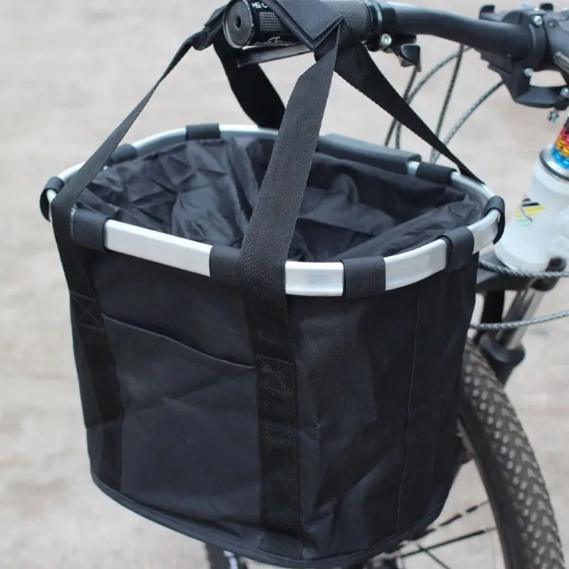 

Bicycle Basket Folding Removable Front Bike Handlebar Basket Detachable Bag