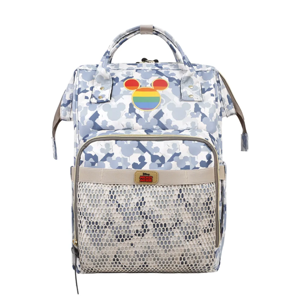 Camouflage 2 Рюкзак для подгузников disney, сумка для подгузников с изоляцией от USB, сумка для подгузников с Минни и Микки, большая емкость, сумка для путешествий, Оксфорд, для кормления ребенка, сумка для мам - Цвет: Camouflage 2