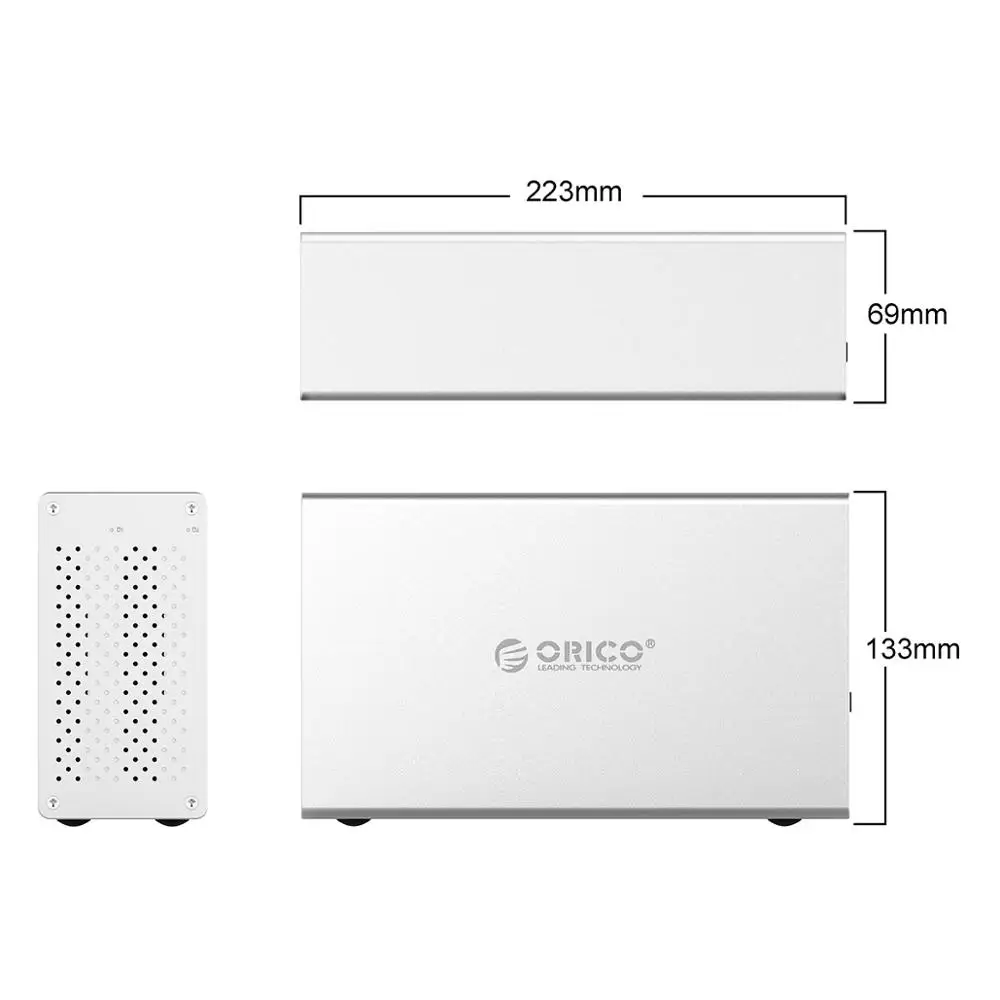 Корпус для жесткого диска ORICO WS Series алюминиевый корпус 2 отсеков типа C с