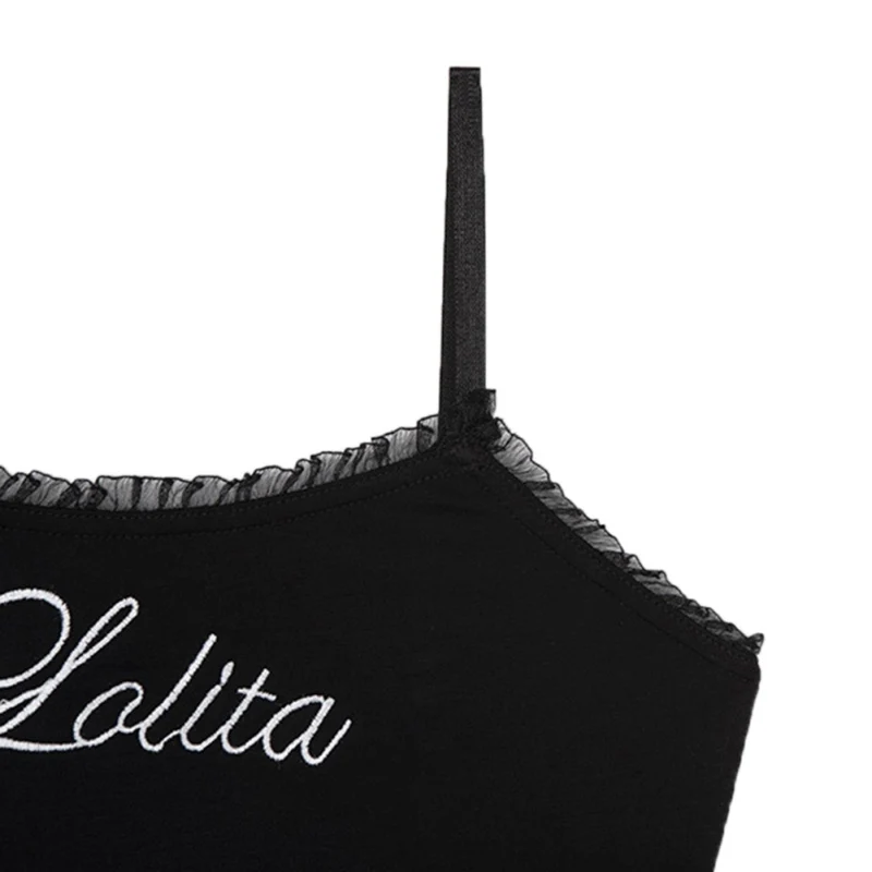 Женский сексуальный кружевной комплект из 2 предметов с вышивкой хлопковая майка