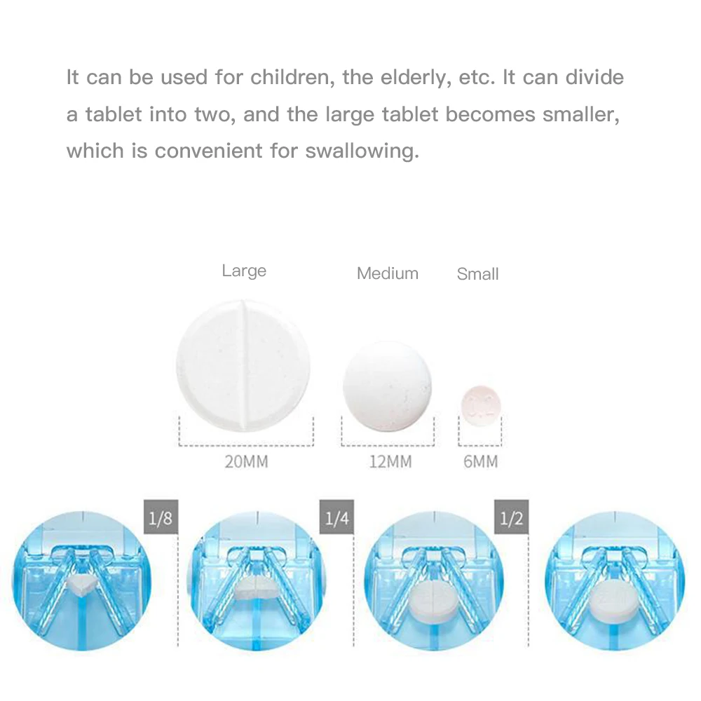 

1Pc Pill Cutter Medicine Box Pill Cutting Splitter Drugs Tablet Cutter Divider Portable Storage Case Pill Box Pill Case Splitter