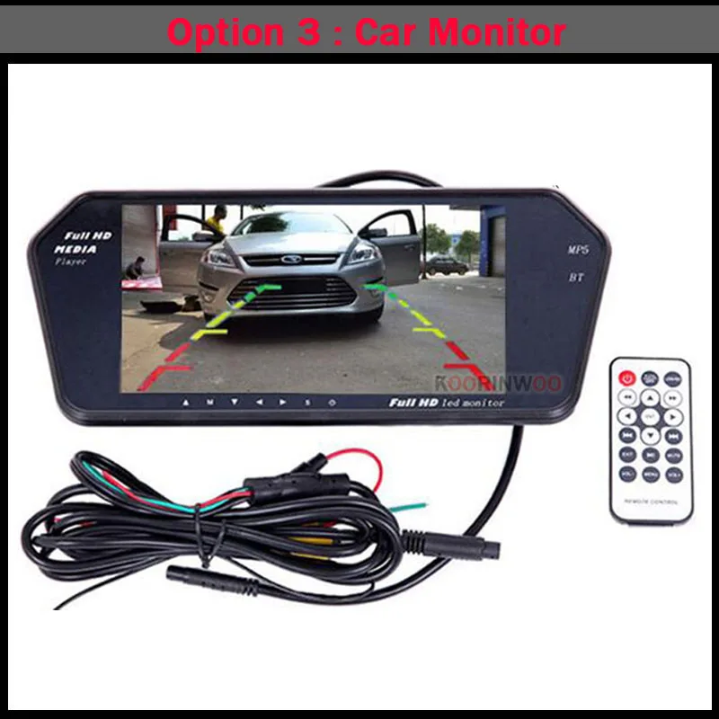 Option 3 Koorinwoo HD 1024P автомобильное зеркало с монитором Экран для sony CCD с заднего вида автомобиля Camaera заднего света 7 дюймов медиа телефонными разговорами через Bluetooth телефон USB SD музыкальный плеер обратный Camaera парковки Системы на тонкопленочных транзисторах на тонкоплёночных транзисторах ЖК-дисплей Дисплей видео Вход Accossories - Цвет: Option 3