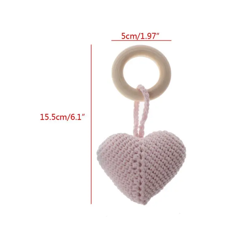 Baby Teether Crochet Wooden Ring Rattle For Products DIY Crafts Teething Amigurumi Toys | Мать и ребенок