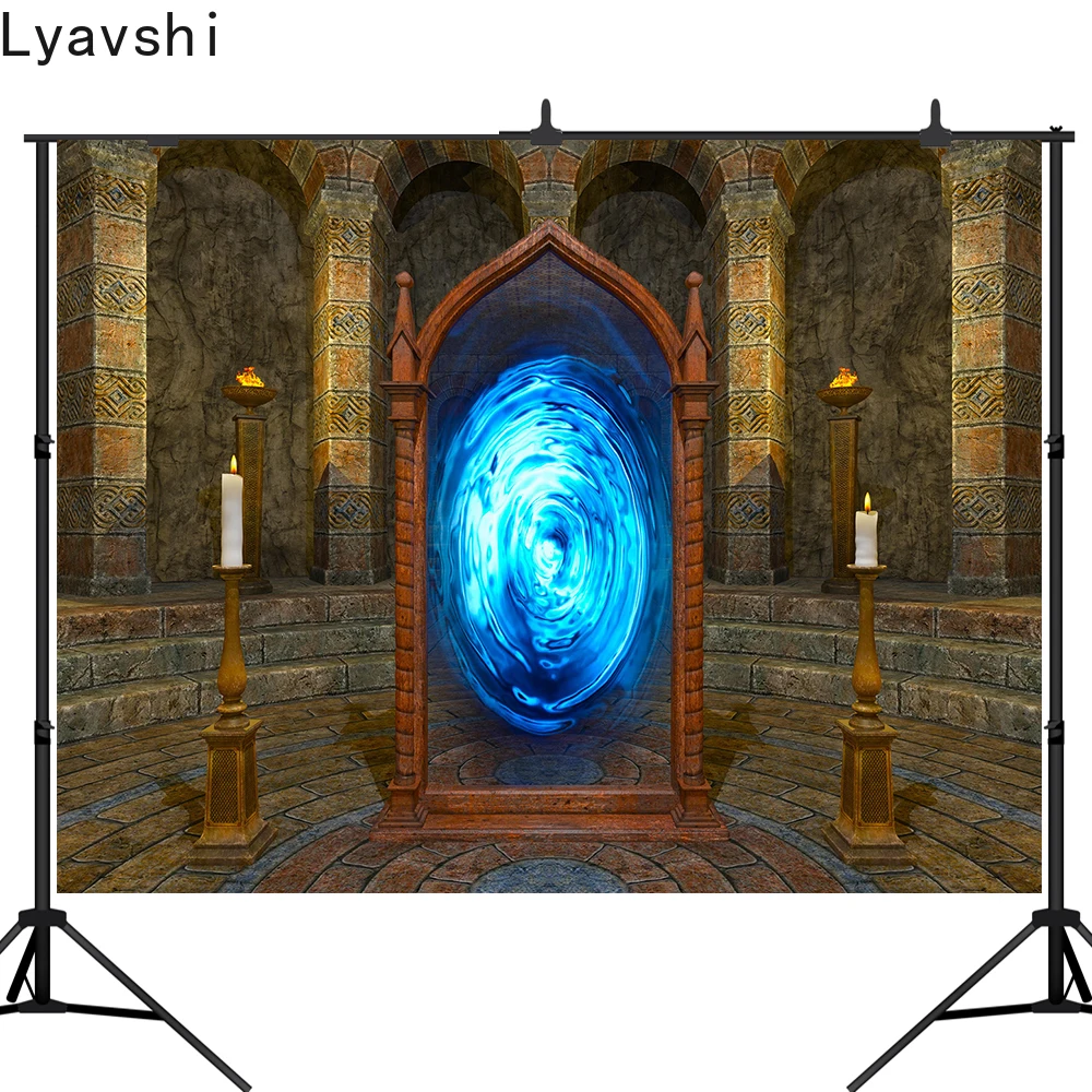 

Фон Lyavshi для фотосъемки на Хэллоуин, подземный храм, арка, дверная рамка, фотопортрет, съемка видео