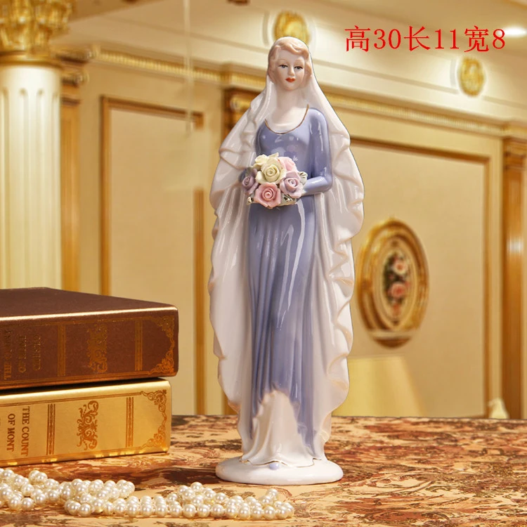 

Home Decor Ceramic Figurines Art Crafts Coffee Bar Porcelain Ornament Wedding Decoration Lady Western Female Beauty Characters