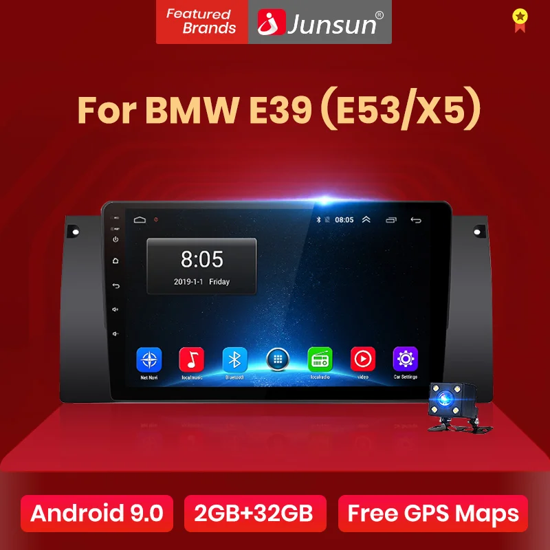 Junsun V1 2G + 32G Android 9 0 для 5 серий BMW E39 X5 E53 автомобильный Радио Мультимедиа Видео плеер