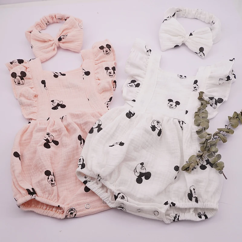 Дисней для новорожденных и маленьких девочек боди комплект одежды малышей с