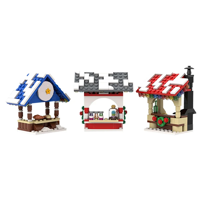 

Friends Christmas Winter Village Town Market stall Building Blocks Santa Claus Figures Bricks Toys Gifts