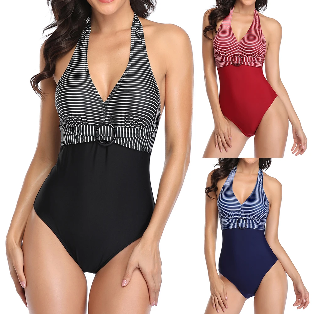 Женский сексуальный купальник с v образным вырезом и высокой талией бандаж