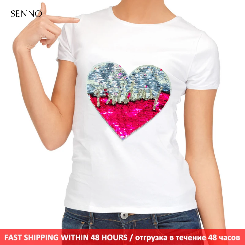 Футболка для девочек цветная футболка с блестками Двусторонняя откидной крышкой