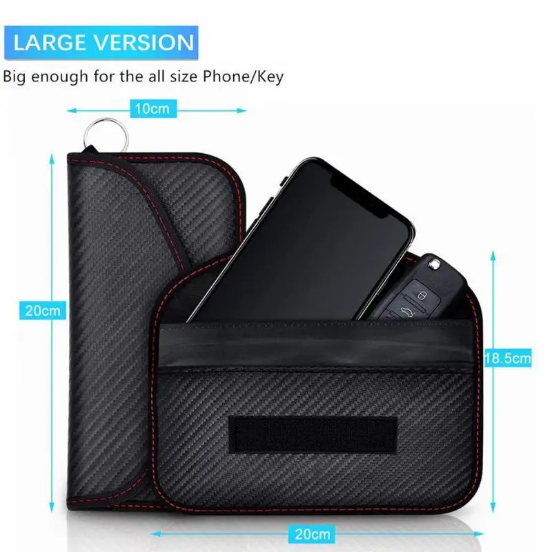

Car Key Signal Blocker Anti-theft Bag Case Faraday Cage Pouch Mobile Phone Anti-radiation Signal Shielding Bag Free shipping