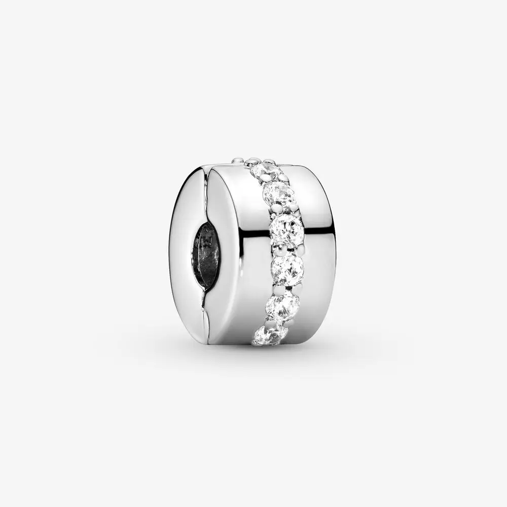 Подходит к оригиналу Pandora браслет с шармами 925 пробы серебро белый циркон Сияющий