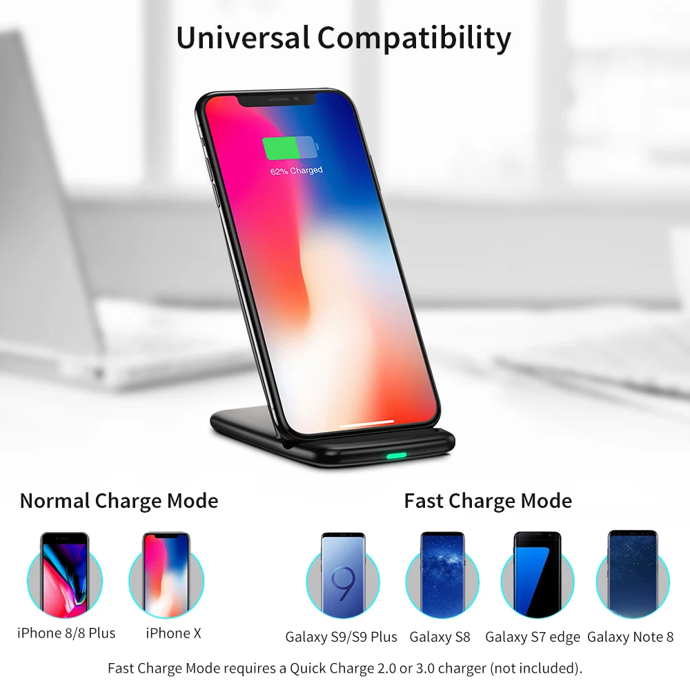 ESR 5 В/9 В Qi Беспроводное зарядное устройство для samsung Galaxy S8 S7 S9 Note 8 для iPhone X 8 8 Plus Google Nexus 4/5 быстрая зарядная док-станция