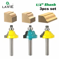 3pcs 14 shank wood router bits set beading bit roman ogee bit with bearing double flutes woodworking tools tungsten carbide 062
