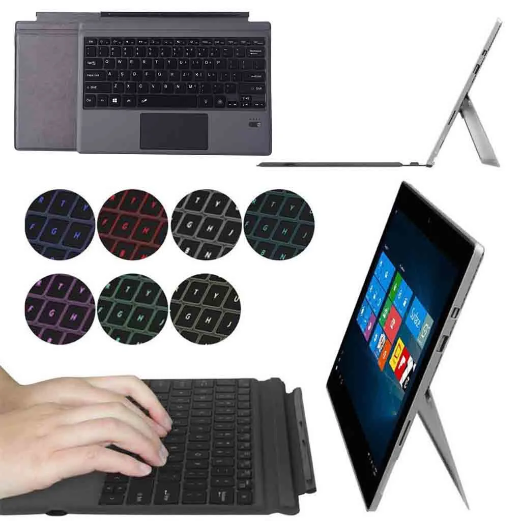 Для Microsoft Surface Pro3/Pro4/Pro2017/Pro 6 Магнитная адсорбционная тонкая 7-цветная светодиодная