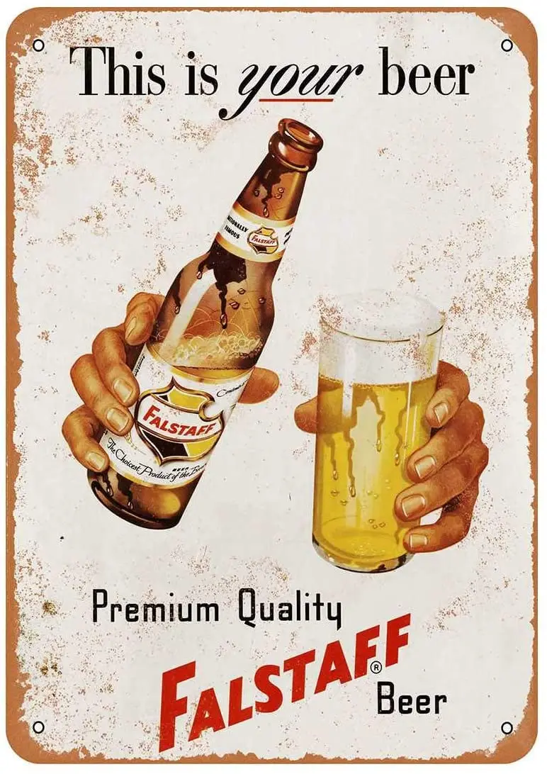 

Diuangfoong Falstaff Beer Vintage Look Metal Sign 12"×8"