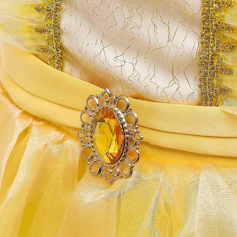 

Halloween Dresses 2021 Girls Princess Dress Yellow Ball Gown Dress Kdis Girl Party Dress Cosplay Costume Christmas Clothes Girl