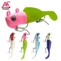 as fishing swim bait wobbler head worm rubber t tail baits glow bass perch soft silicone fish lure cast spoon jigging lure