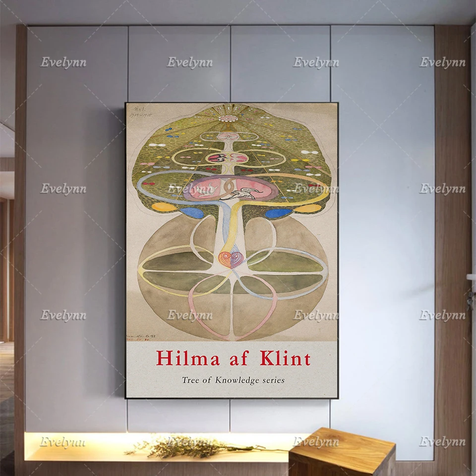 

Hilma Af Klint Exhibition Poster, Tree Of Knowledge Series, Abstract Art Canvas, Vintage Print, Matisse, Wall Art Home Decor
