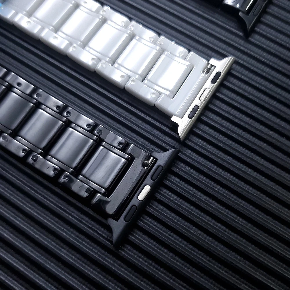 Luxury Ceramic Strap for Apple Watch Band replace watchband for iWatch 42mm 38mm Apple watch 6 SE 44mm 40mm Bracelet Wrist Bands