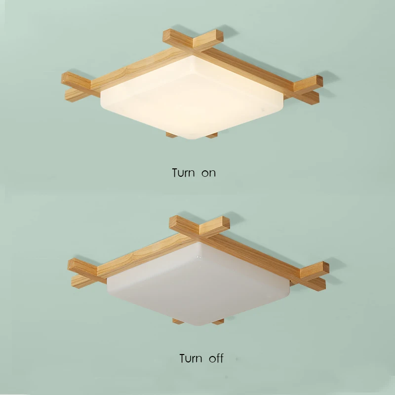 

Chinese ceiling Lights wood lampshades flush mount ceiling light Living room sitting room Bedroom wooden ceiling lights