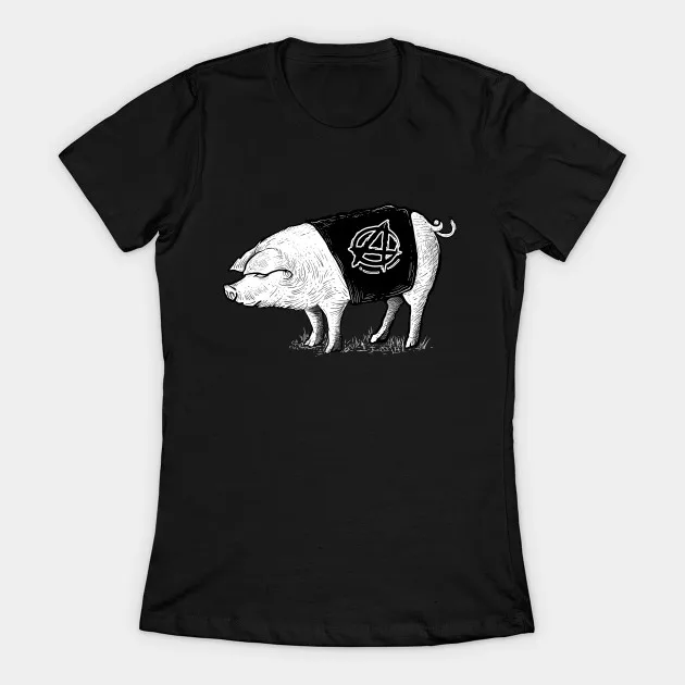 

Pig Wearing Anarchy Vest Women's T-Shirt The Punk Pig's Tee