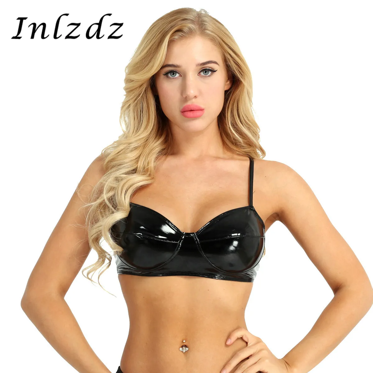 Женский бюстгальтер для танца на шесте нижнее белье кожаный без косточек топ