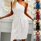 Платье женское однотонное облегающее без рукавов, пикантный вечерний сарафан с вырезом лодочкой на плечах, с завышенной талией, вечерние свадьбы, на лето