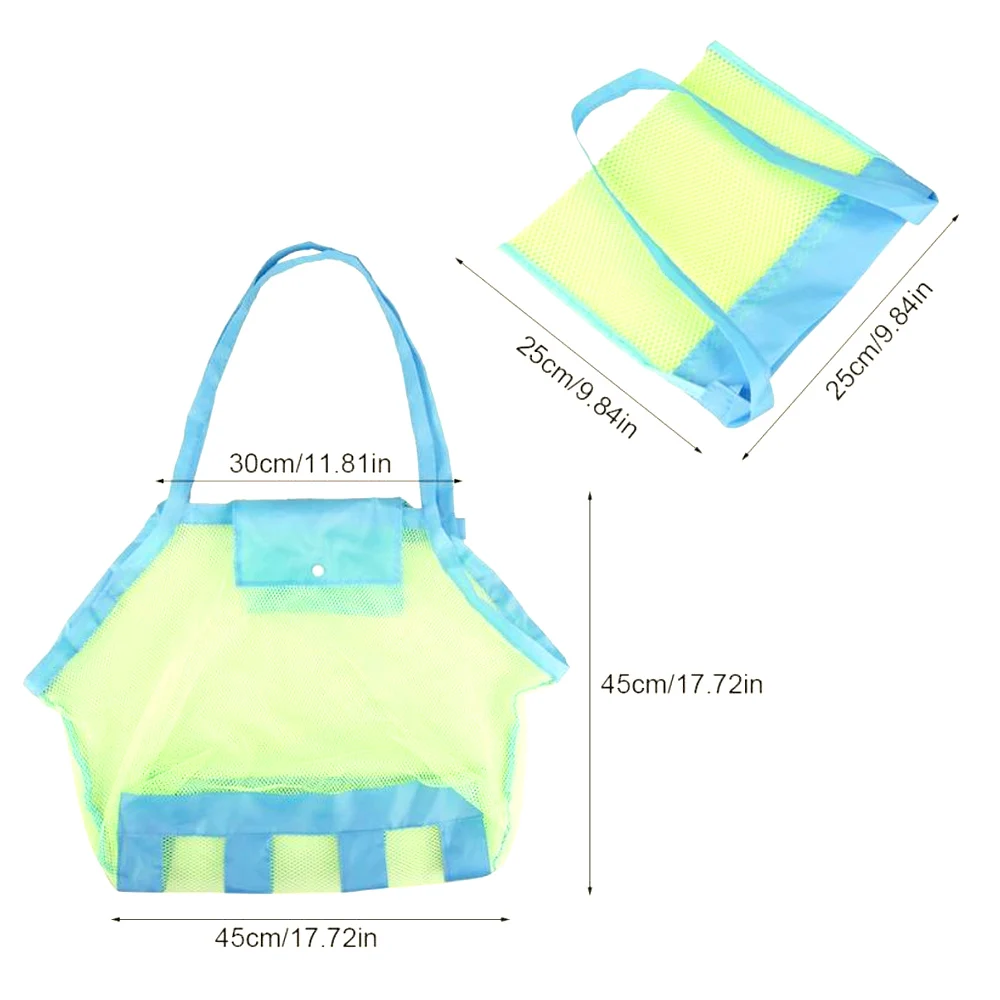 

Portable Beach Storage Bag Mesh Laundry Pouch Beach Mesh Sand Toy Bag Multifunction Large Capacity Bag