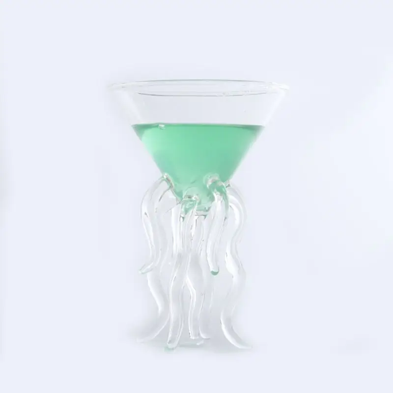 

Octopus Cocktail Glass Transparent Jellyfish Glass Cup Juice Glass Goblet Conical Wine Champagne Glass 85LA