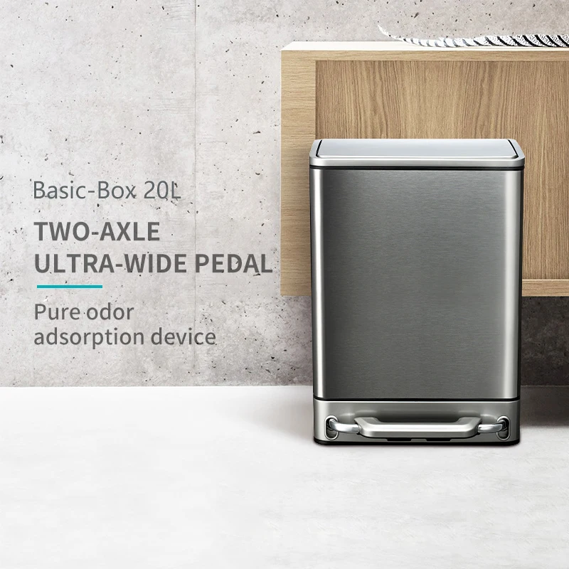 Кухонная корзина для мусора с педалью из нержавеющей стали гостиной и офиса