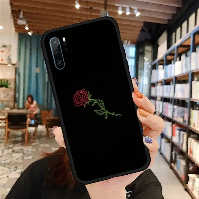 

flower Love rose pattern Phone Cases For Huawei honor Mate P 9 10 20 30 40 Pro 10i 7 8 a x Lite nova 5t Soft silicone funda