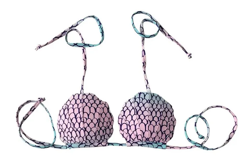 

Sea Shell Shape Bikini Bra 2020 Halter Swimwear Top WomenTanga Brazilian Bandeau Push Up Bikini Top