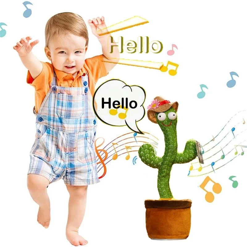 

New Talking Toy Bluetooth Connect Songs Dancing Cactus Doll Speak Talk Sound Record Repeat Kids Kawaii Toys Children Gifts Baby