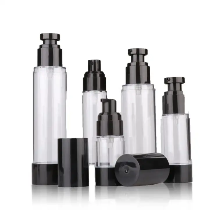 

15ml 30ml 50ml 80ml 100ml 120ml Empty Black White Airless Pump Dispenser Bottle Refillable Lotion Cream Vacuum Spray Atomizer SN