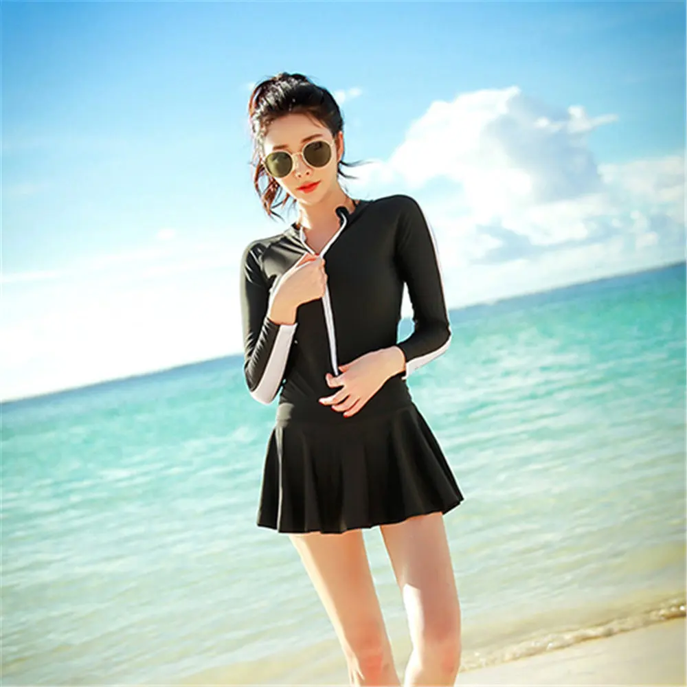 Женский слитный купальник с длинным рукавом цвет в ассортименте|Рашгард| |