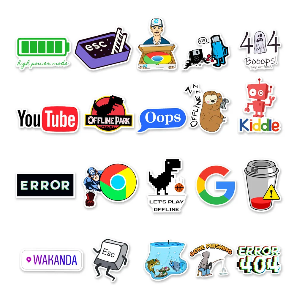 103050pcs popular software graffiti stickers for laptop phone case water bottle waterproof aesthetic decals cool sticker packs free global shipping
