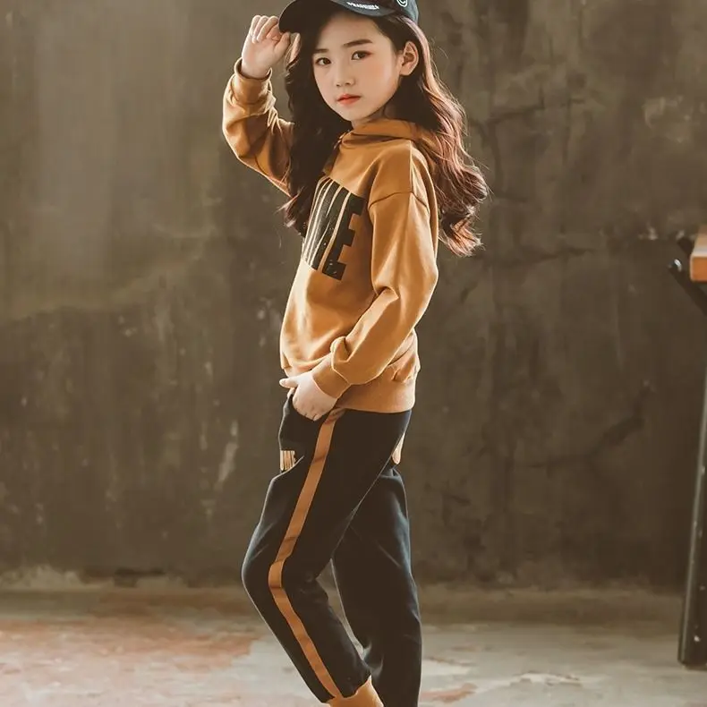 Комплекты одежды для девочек осенне-зимний детский костюм из толстовки с