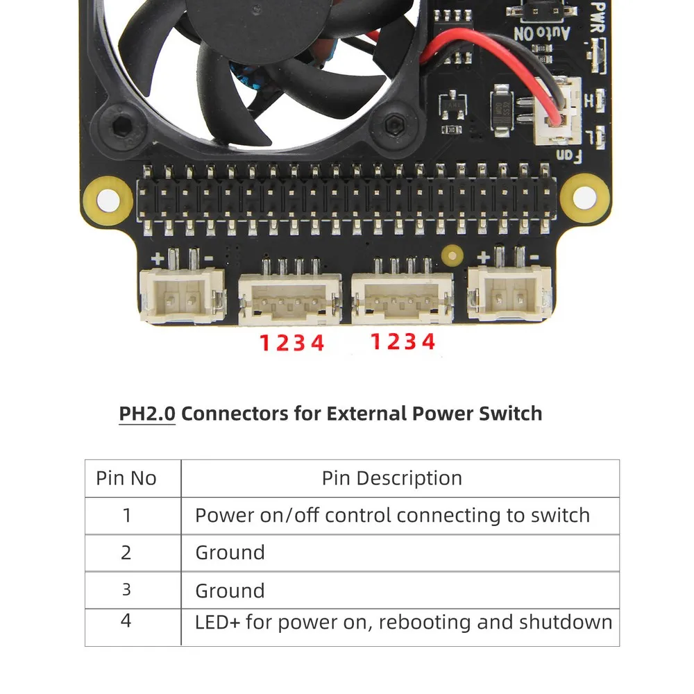 Raspberry Pi 4 Модель B X735 управление питанием и автоматическое охлаждение плата расширения с безопасным выключением 5 В Макс, 8А выход для Raspberry Pi