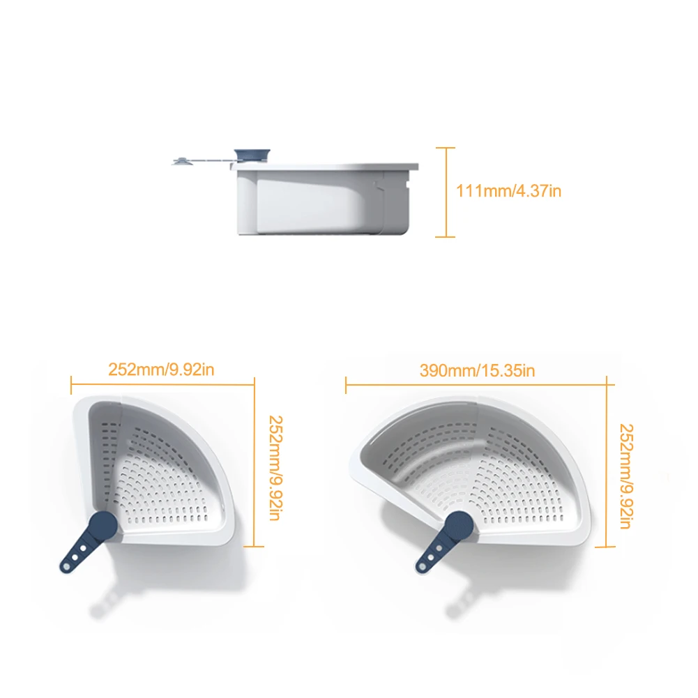 

Multifunctional Corner Sink Drain Rack Shelf Suction Cup Sink Drain Basket Bowl Sponge Holder Kitchen Bathroom Storage Organizer