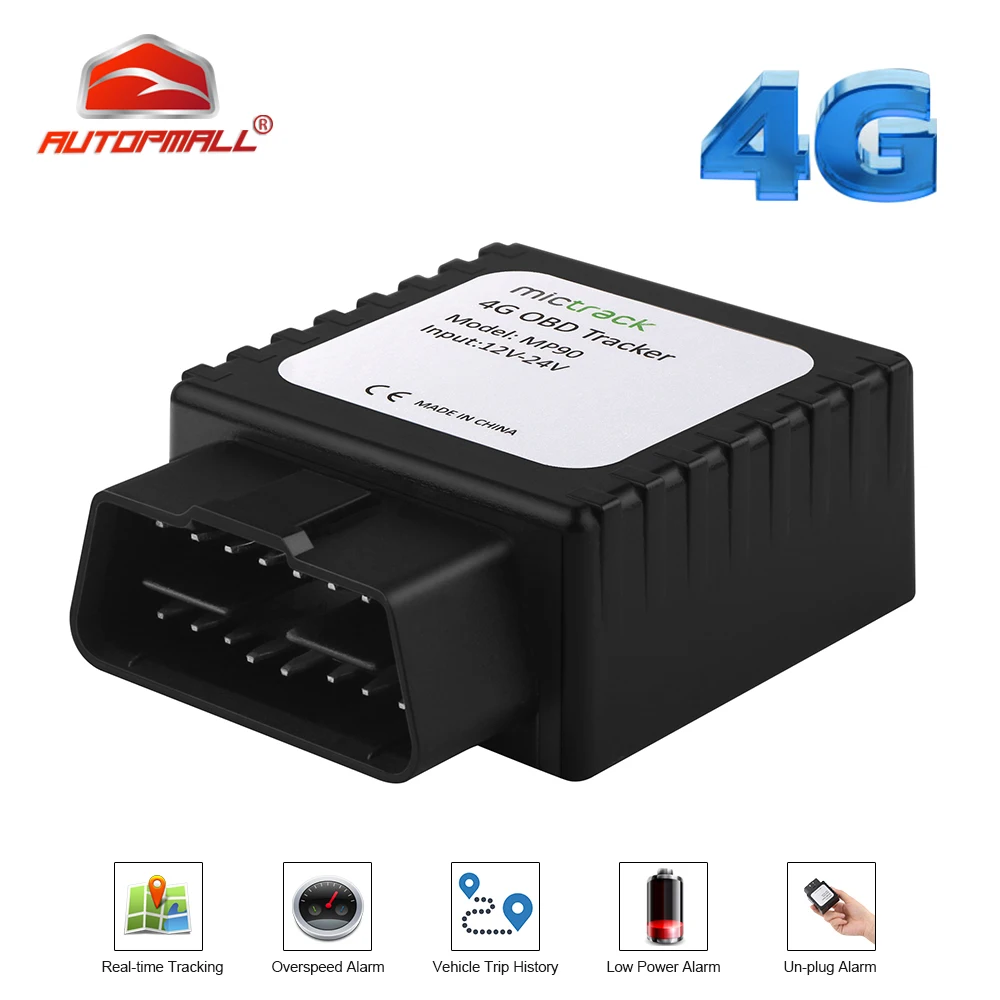 

GPS-трекер AUTOPMALL OBD2 4G MP90, GPS-трекер с функцией отслеживания маршрута в режиме реального времени, с подключением к сети доступа
